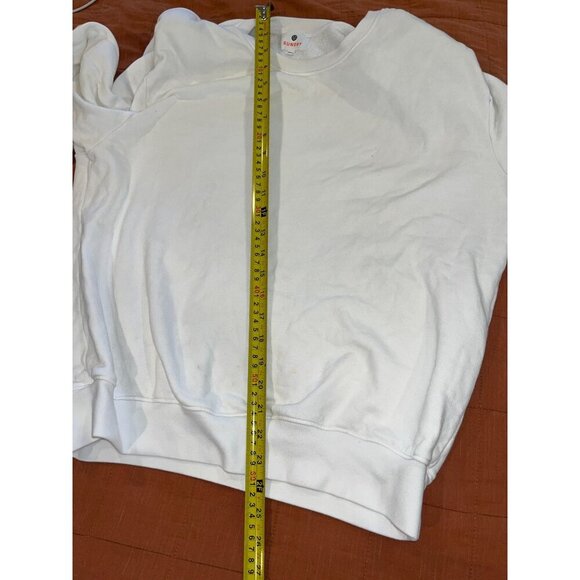 Sundry White Paded Crewneck Sweatshirt Size 2 Womens - Picture 4 of 7